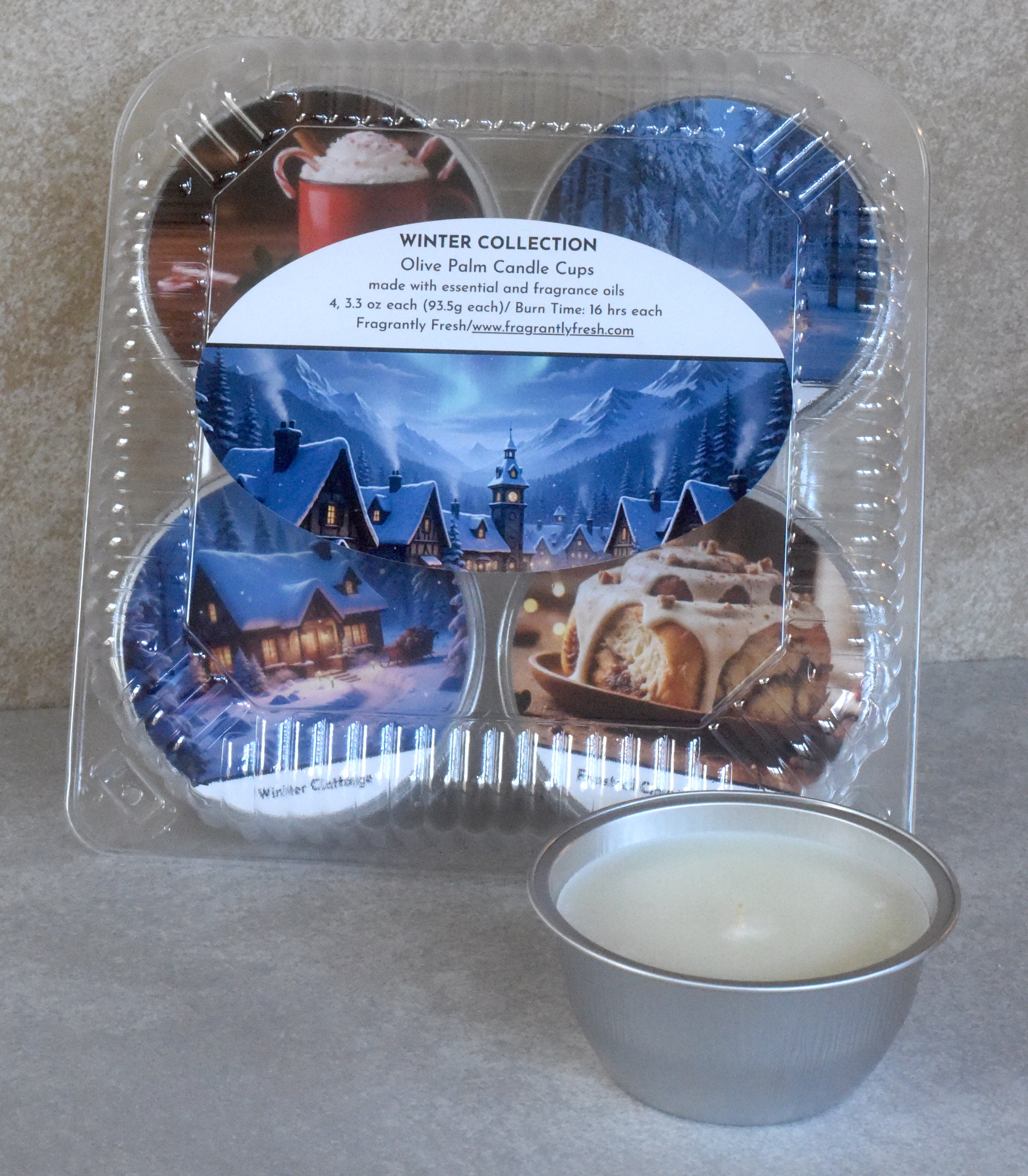 Candle Cups 4 Pack - Winter