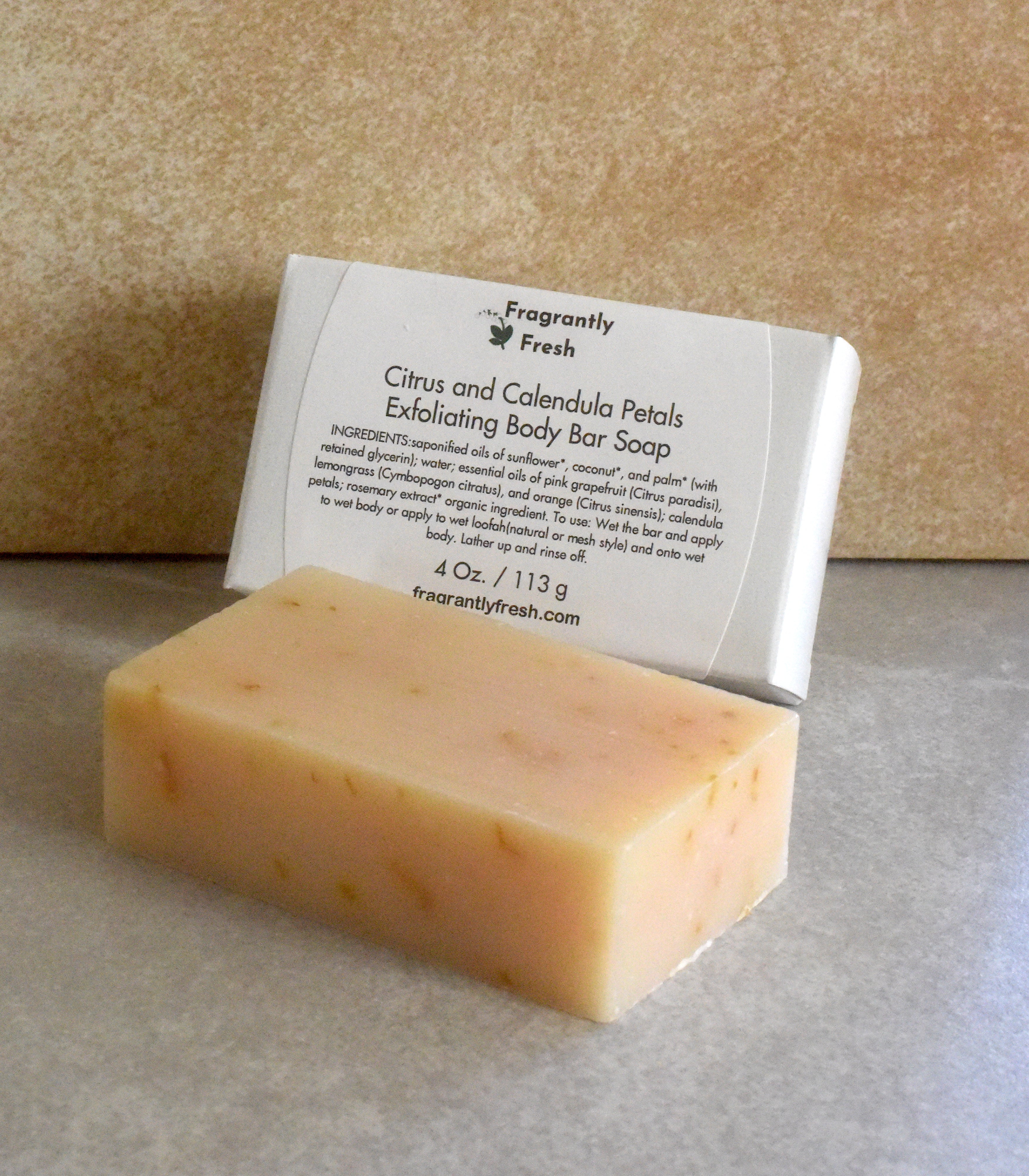 CITRUS AND CALENDULA PETALS Exfoliating Body Bar Soap