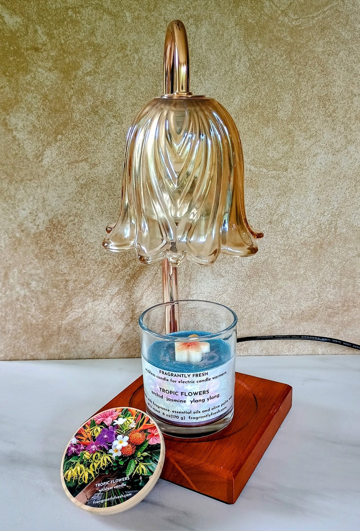 Tropic Flowers Handcrafted Wickless Jar Candle