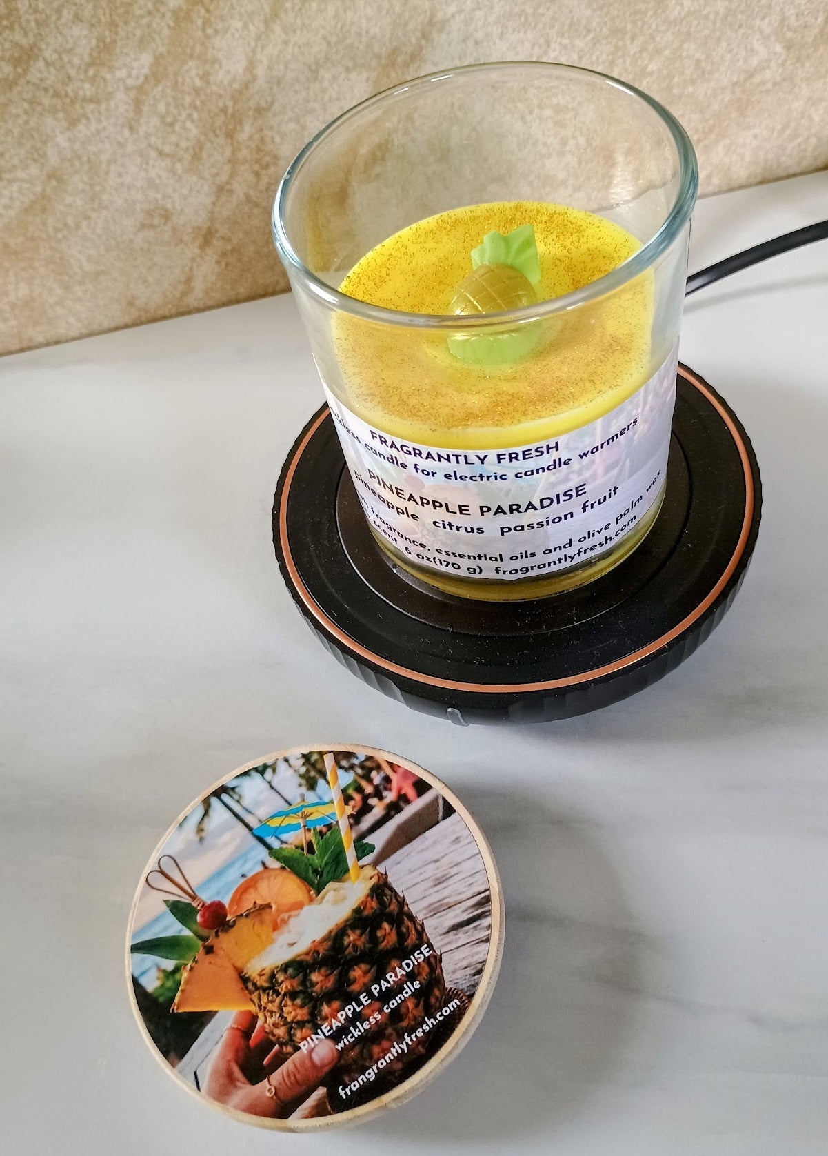 Pineapple Paradise Handcrafted Wickless Jar Candle