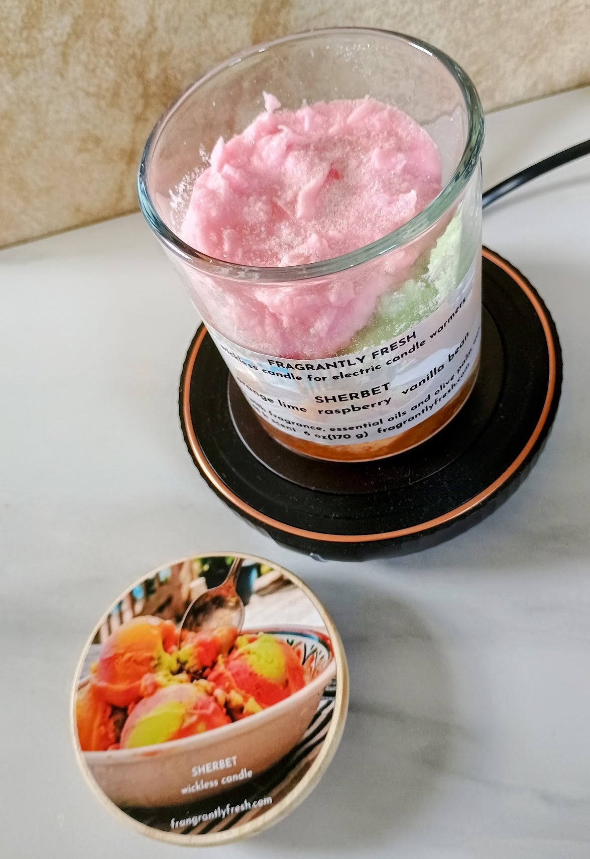 Sherbet Handcrafted Wickless Jar Candle