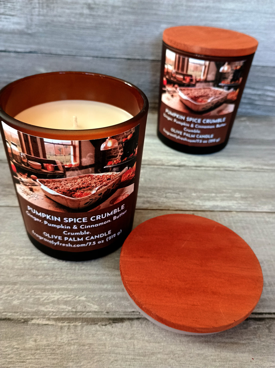 PUMPKIN SPICE CRUMBLE (7.5 oz Palm &amp; Olive Wax Candle)