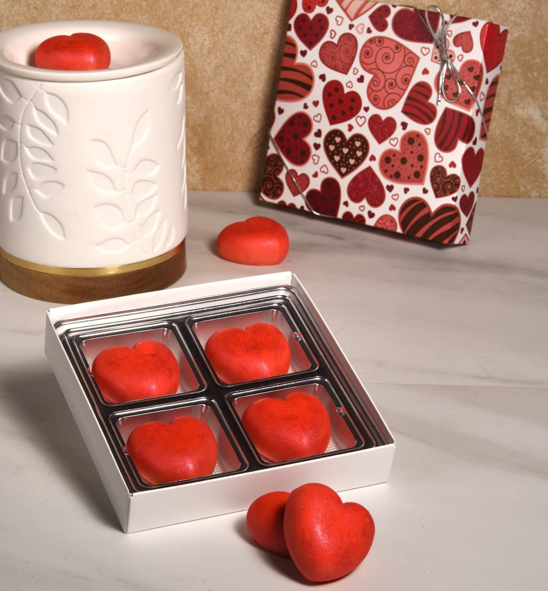 Kisses Forever heart shaped wax melts.