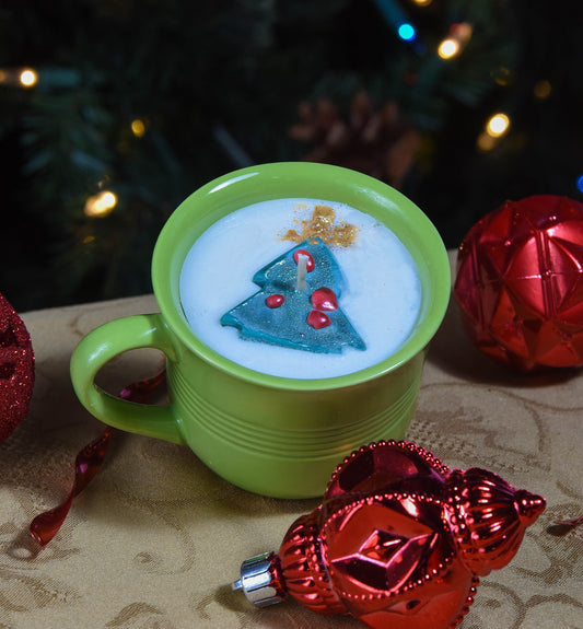 Merry Christmas Tree Candle Mug